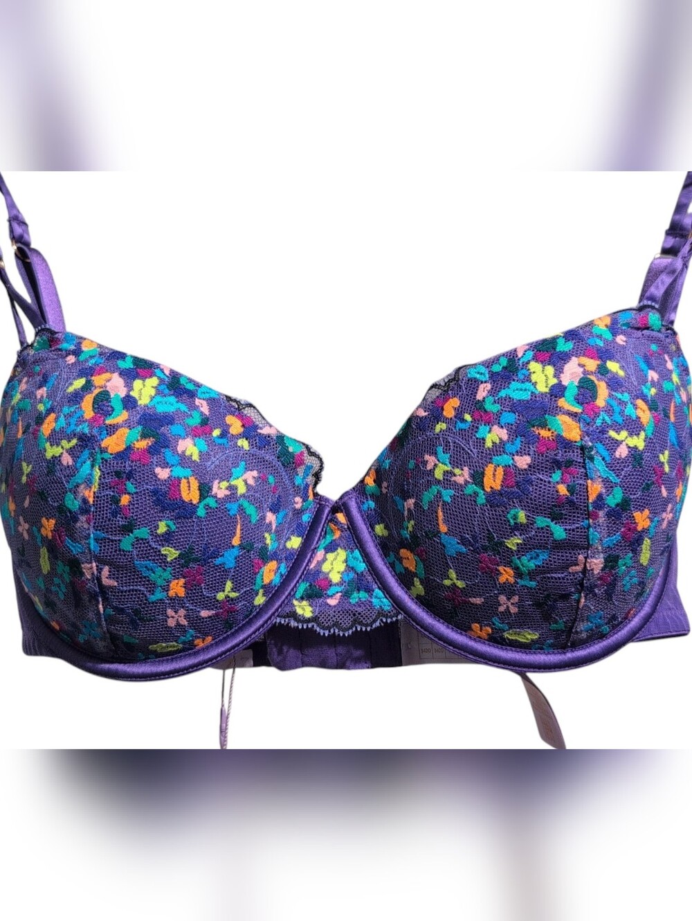 Savage X Fenty Unlined Lace Bra 34DD NWT Confetti